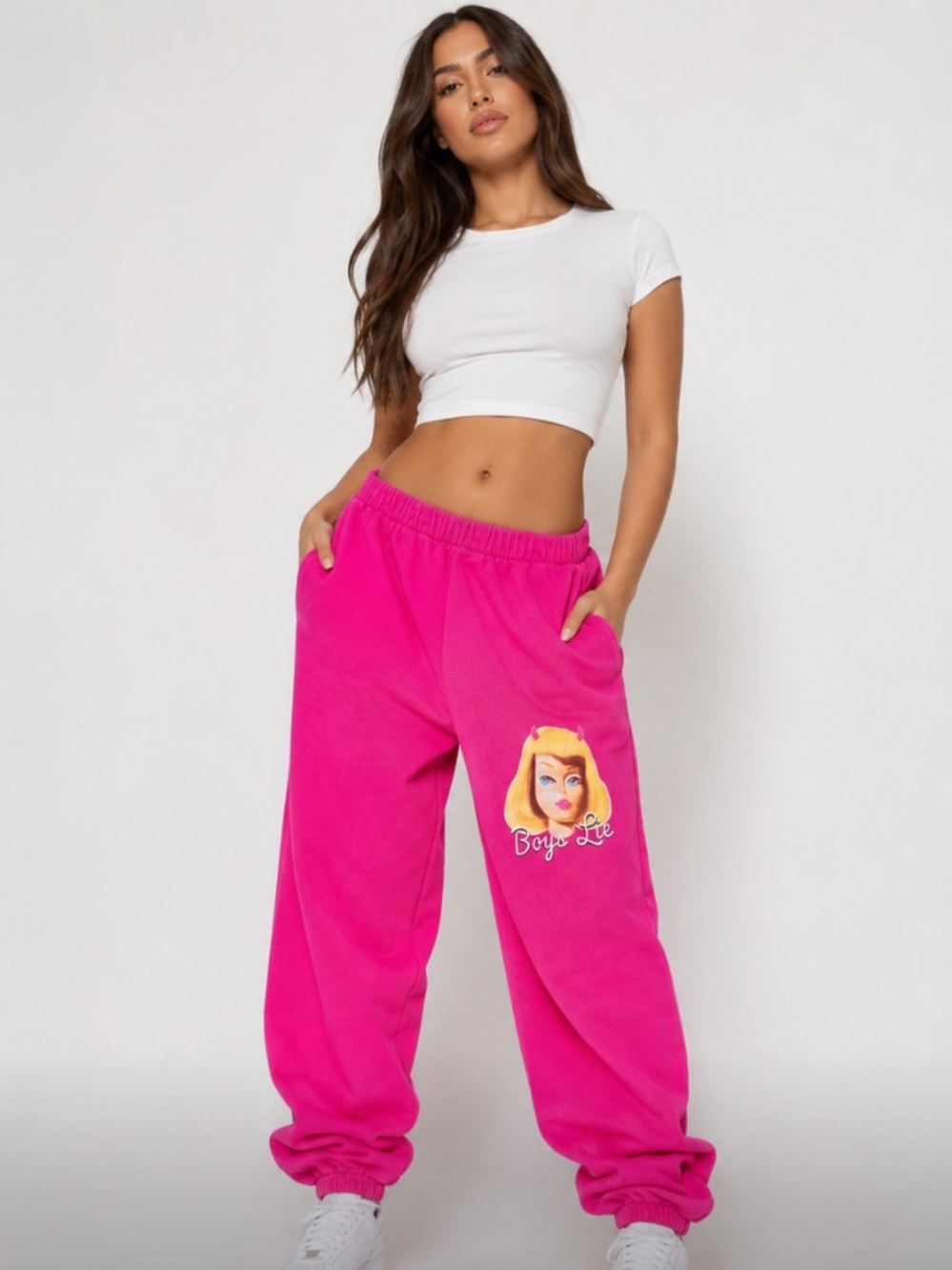 Boys Lie Pink Ken You Not Jogger Sweatpants 100% Cotton Graphic Print Barbie XS